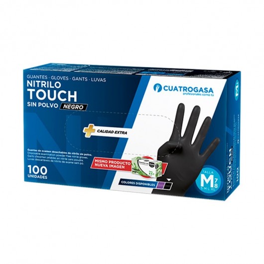 Guante De Nitrilo Touch Negro Cuatrogasa Caja 100 Uds SIA Online