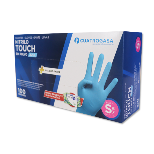 Guantes De Nitrilo Touch Azul Cuatrogasa Uds Sia Online