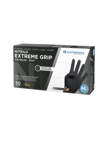 Guante de Nitrilo Extreme Grip Negro - (50 Uds)