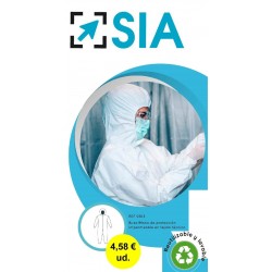 Mono buzo protector técnico impermeable blanco con capucha
