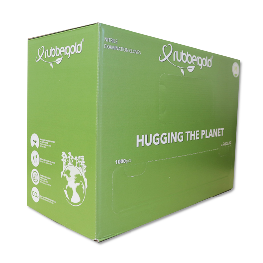 Guante de Nitrilo (Azul - Rubbergold® Eco-Friendly - Caja 1000 Uds)