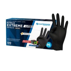Guantes de Nitrilo Lite (Negro - Cuatrogasa - 100 Uds) 2