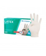 Guantes de Látex Sin Polvo (Blanco - Cuatrogasa - 100 Uds)