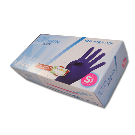 Guantes de Nitrilo Softskin (Azul - Cuatrogasa - 100 Uds)