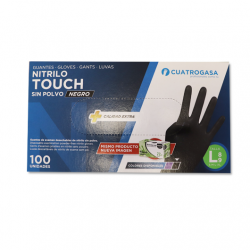 Guante de Nitrilo Touch (Negro - Cuatrogasa - 100 Uds) 2